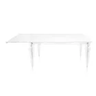Table extensible jusqu'à 255 cm en bois et plexiglas, fabriquée en Italie - Elide Viadurini