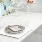 Table extensible jusqu'à 255 cm en bois et plexiglas, fabriquée en Italie - Elide Viadurini