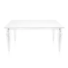 Table extensible jusqu'à 255 cm en bois et plexiglas, fabriquée en Italie - Elide Viadurini