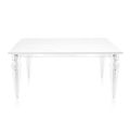 Table extensible jusqu'à 255 cm en bois et plexiglas, fabriquée en Italie - Elide