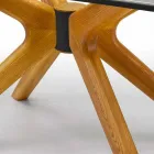Table extensible jusqu'à 260 cm en grès, marbre et bois Made in Italy - Malita Viadurini