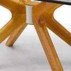 Table extensible jusqu'à 260 cm en grès, marbre et bois Made in Italy - Malita Viadurini