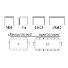 Table extensible jusqu'à 260 cm en grès, marbre et bois Made in Italy - Malita Viadurini