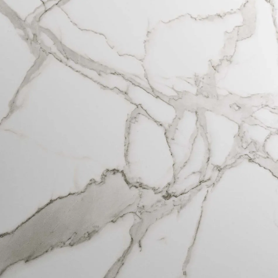 Table extensible jusqu'à 280 cm en acier et verre céramique mat - Viterbo Viadurini