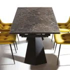 Table extensible jusqu'à 280 cm en acier et verre céramique mat - Viterbo Viadurini
