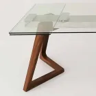 Table extensible jusqu'à 280 cm en verre et bois plaqué – Eugrafo Viadurini