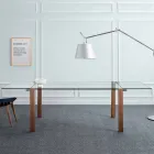 Table extensible jusqu'à 280 cm en verre transparent Made in Italy - Sopot Viadurini