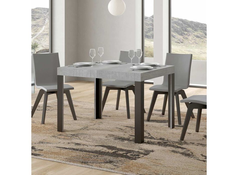 Table extensible jusqu'à 284 cm en bois et fer fabriquée en Italie - Océan Viadurini
