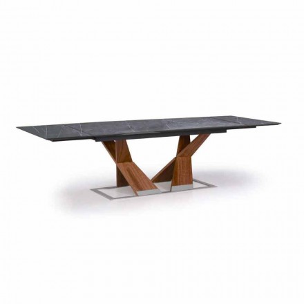 Table extensible jusqu'à 294 cm avec plateau en grès Made in Italy - Monique Viadurini