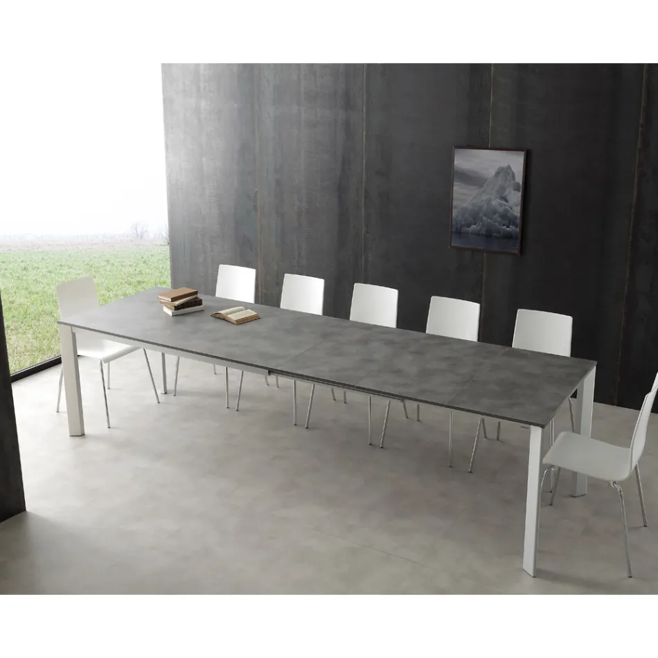 Table extensible jusqu'à 3 mètres en aluminium et mélamine Urbino Viadurini