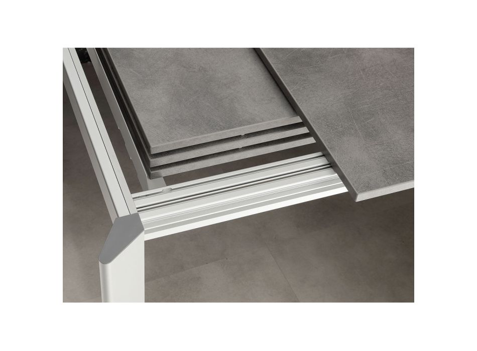 Table extensible jusqu'à 3 mètres en aluminium et mélamine Urbino Viadurini