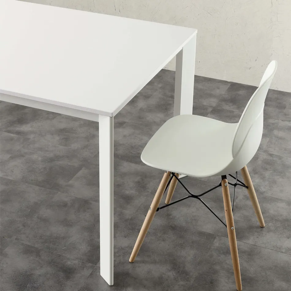Table extensible jusqu'à 3 mètres en aluminium et mélamine Urbino Viadurini