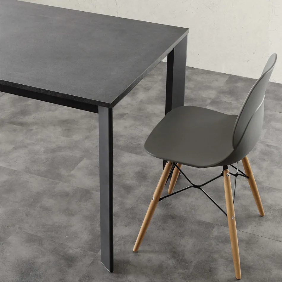 Table extensible jusqu'à 3 mètres en aluminium et mélamine Urbino Viadurini