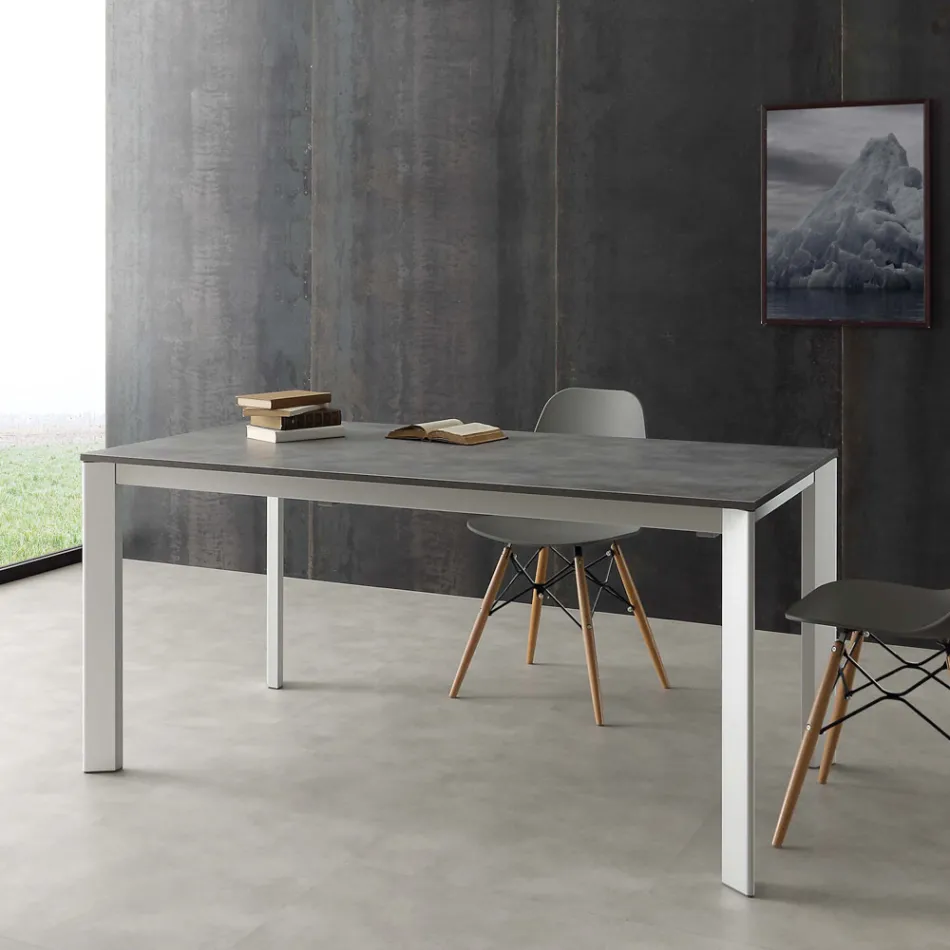 Table extensible jusqu'à 3 mètres en aluminium et mélamine Urbino Viadurini
