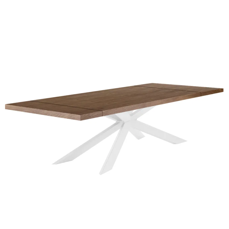 Table extensible jusqu'à 300 cm avec plateau plaqué Made in Italy - Grotta Viadurini
