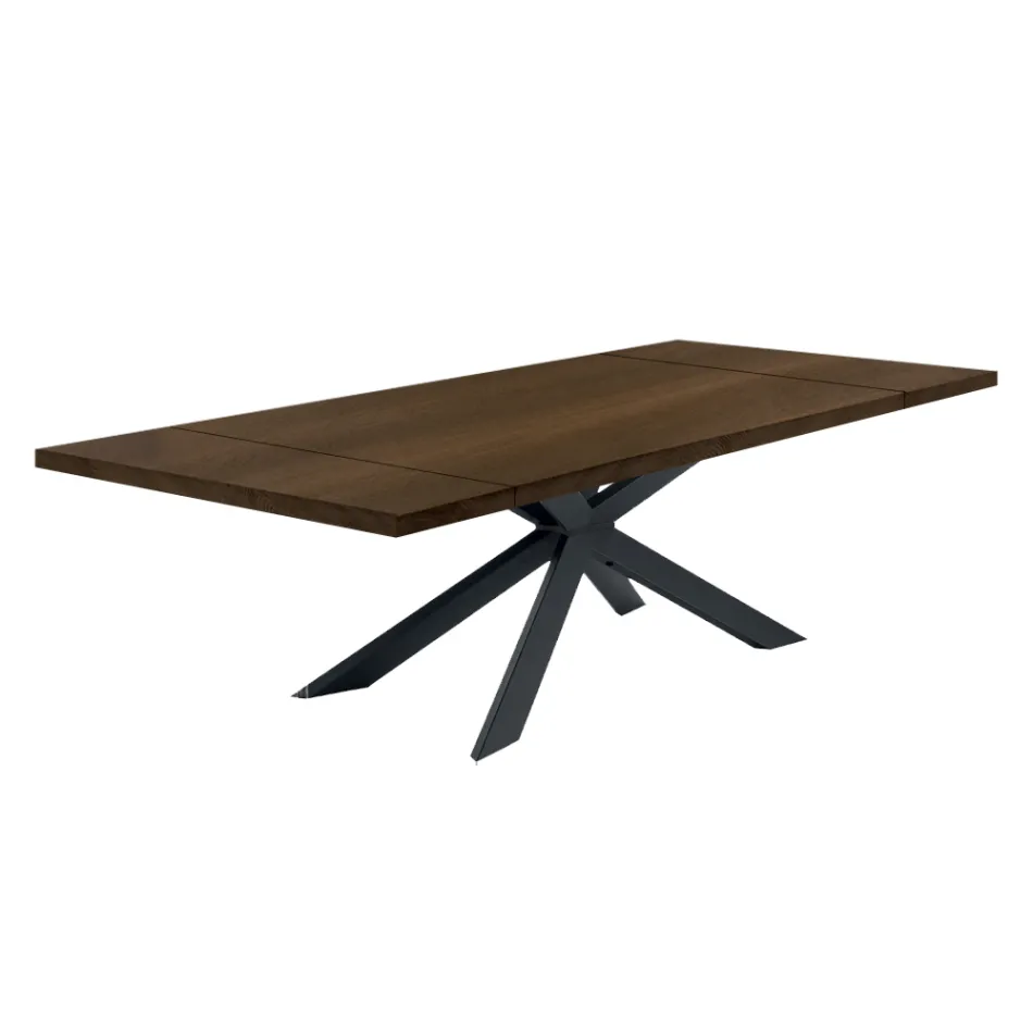 Table extensible jusqu'à 300 cm avec plateau plaqué Made in Italy - Grotta Viadurini