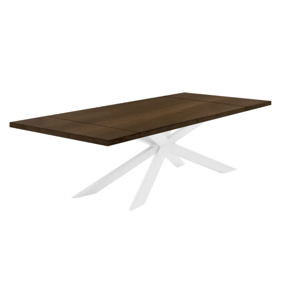 Table extensible jusqu'à 300 cm avec plateau plaqué Made in Italy - Grotta Viadurini
