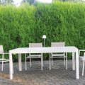 Table d'extérieur extensible jusqu'à 300 cm en aluminium peint - Verre