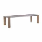 Table extensible jusqu'à 300 cm en céramique et pieds en bois - Ipanemo Viadurini