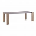 Table extensible jusqu'à 300 cm en céramique et pieds en bois - Ipanemo