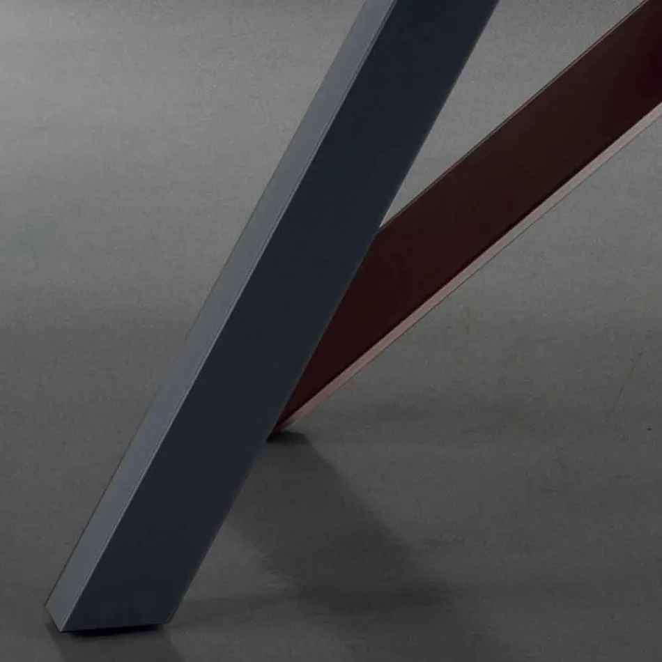 Table extensible jusqu'à 300 cm en Fenix et acier Made in Italy - Settimmio Viadurini