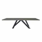 Table extensible jusqu'à 300 cm en Fenix et acier Made in Italy - Settimmio Viadurini