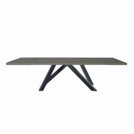 Table extensible jusqu'à 300 cm en Fenix et acier Made in Italy - Settimmio Viadurini