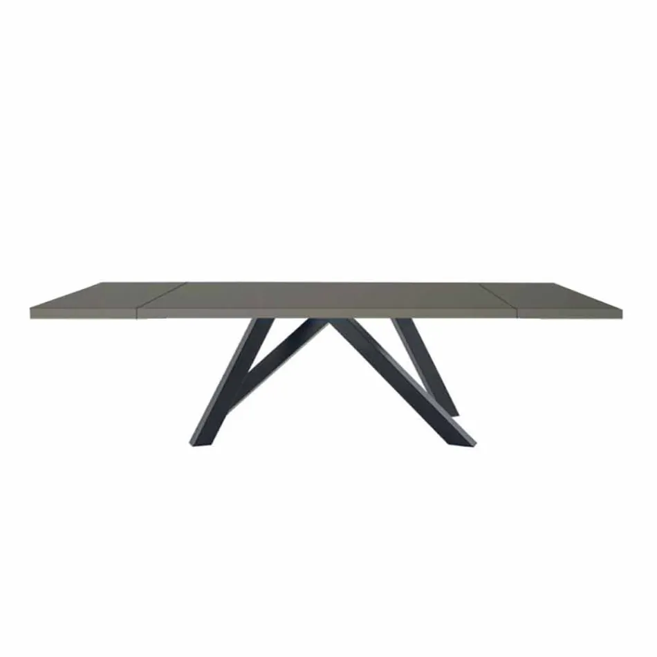 Table extensible jusqu'à 300 cm en Fenix et acier Made in Italy - Settimmio Viadurini