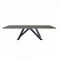 Table extensible jusqu'à 300 cm en Fenix et acier Made in Italy - Settimmio