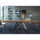 Table extensible jusqu'à 300 cm en bois et acier fabriquée en Italie - Settimmio Viadurini