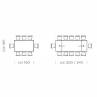Table extensible jusqu'à 300 cm en bois et acier fabriquée en Italie - Settimmio Viadurini