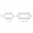 Table extensible jusqu'à 300 cm en bois et acier fabriquée en Italie - Settimmio Viadurini