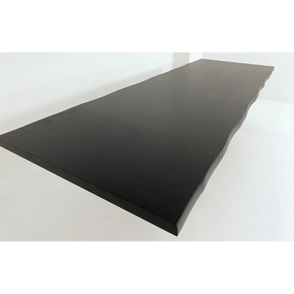 Table Extensible jusqu'à 300 cm en Bois Plaqué et Verre - Déchirure Viadurini