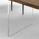 Table Extensible jusqu'à 300 cm en Bois Plaqué et Verre - Déchirure Viadurini