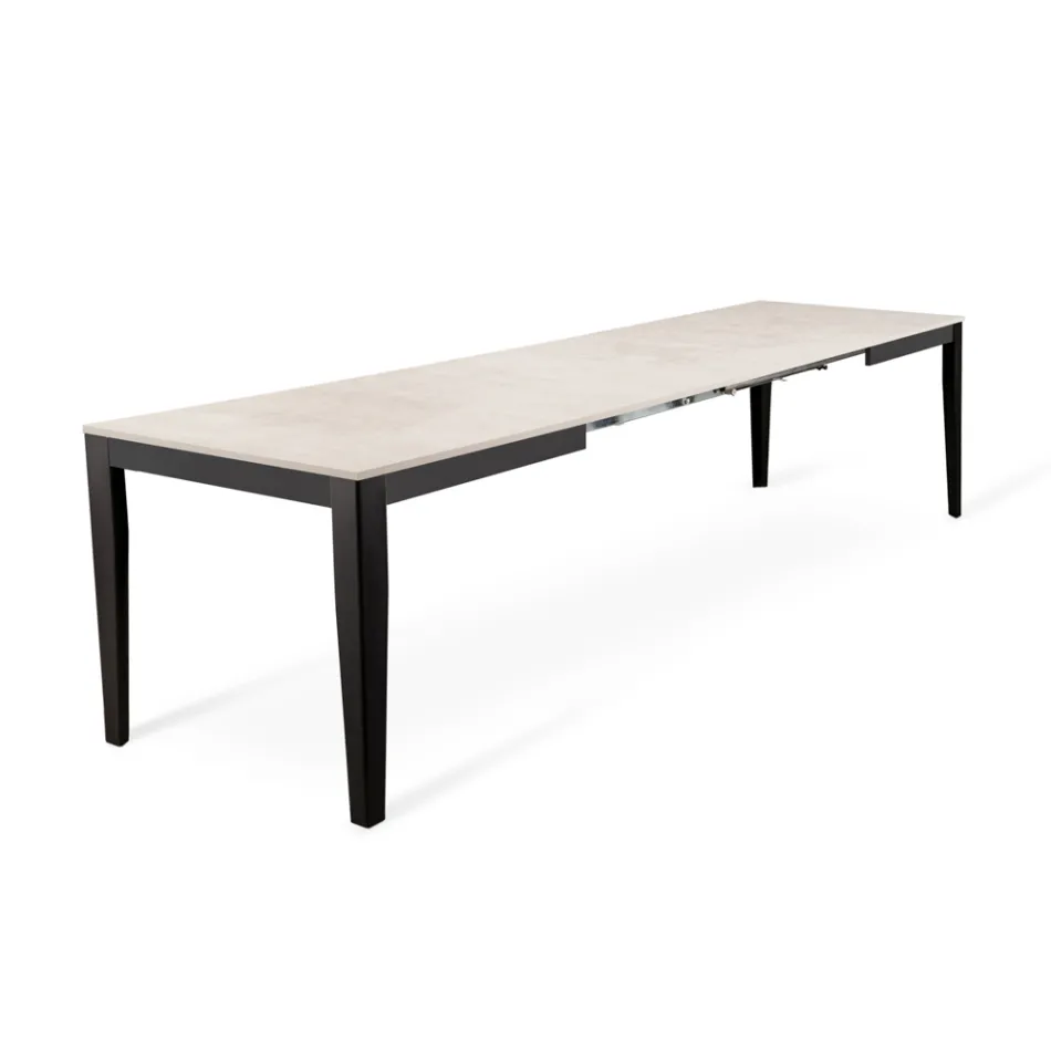 Table extensible jusqu'à 316 cm en Mélamine et Piètement Métal - Encens Viadurini