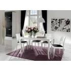 Table extensible jusqu'à 350cm en noyer Tanganika blanc brillant, Leomas Viadurini