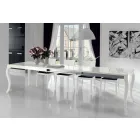 Table extensible jusqu'à 350cm en noyer Tanganika blanc brillant, Leomas Viadurini