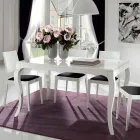 Table extensible jusqu'à 350cm en noyer Tanganika blanc brillant, Leomas Viadurini