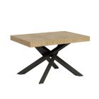 Table extensible jusqu'à 440 cm en fer anthracite et bois fabriquée en Italie - Graffo Viadurini