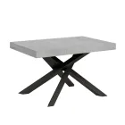 Table extensible jusqu'à 440 cm en fer anthracite et bois fabriquée en Italie - Graffo Viadurini