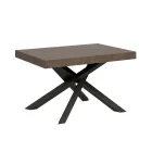 Table extensible jusqu'à 440 cm en fer anthracite et bois fabriquée en Italie - Graffo Viadurini