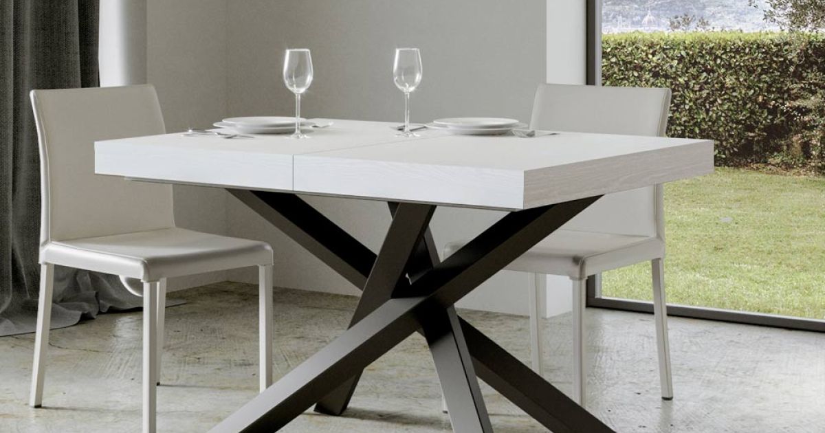 Table extensible jusqu'à 440 cm en Fer Anthracite et Bois