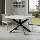 Table extensible jusqu'à 440 cm en fer anthracite et bois fabriquée en Italie - Graffo Viadurini