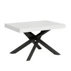 Table extensible jusqu'à 440 cm en fer anthracite et bois fabriquée en Italie - Graffo Viadurini