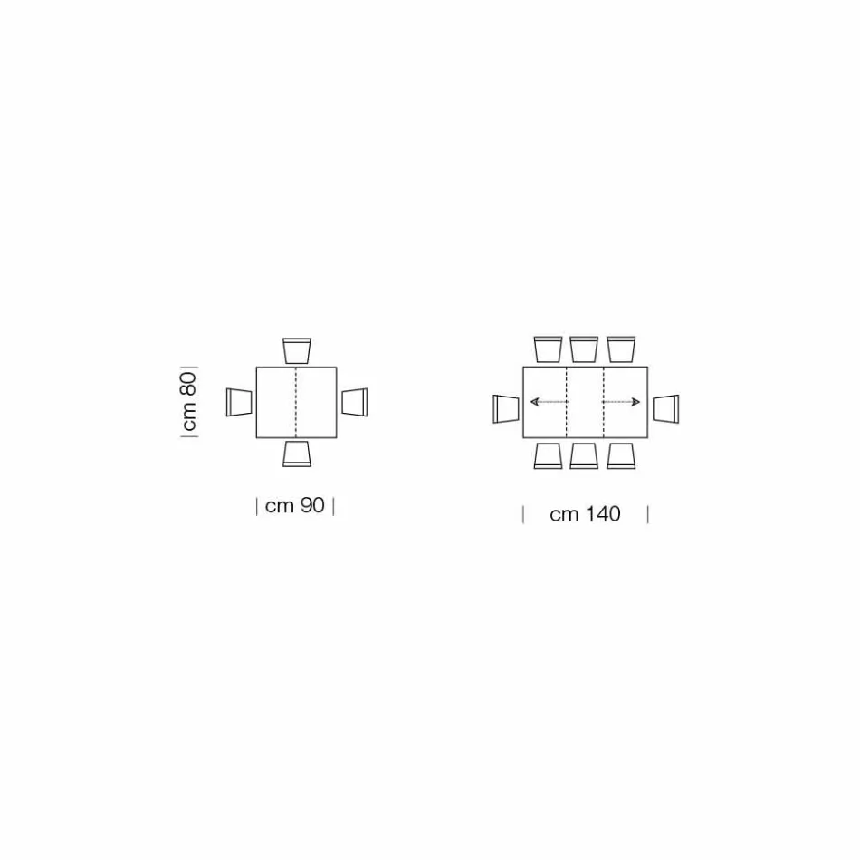 Table extensible jusqu'à 470 cm en bois plaqué Made in Italy – Gordito Viadurini