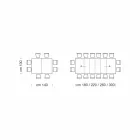 Table extensible jusqu'à 470 cm en bois plaqué Made in Italy – Gordito Viadurini