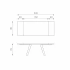 Table extensible en placage de chêne et Travis black metal Viadurini