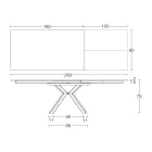 Table extensible en céramique noire polie Calacatta Starlit - Balia Viadurini