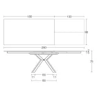 Table extensible en céramique noire polie Calacatta Starlit - Balia Viadurini