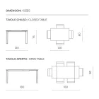 Table extensible en deux tailles, en métal et en pierre effet marbre - Morfeo Viadurini